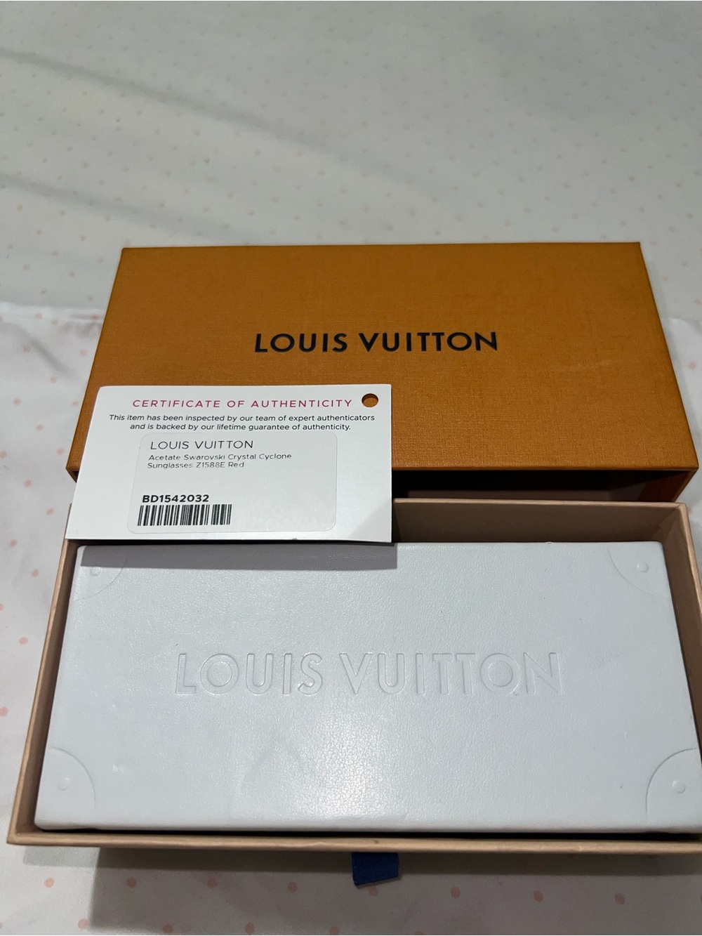 Louis Vuitton Acetate Swarovski Crystal Cyclone Sunglasses Z1578W Red - Picture 6 of 7